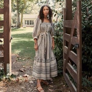 Christy Dawn The Bianca Dress In Washed Noir Strip